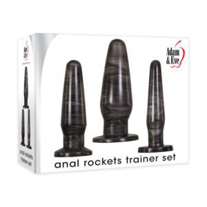 Adam & Eve Anal Rockets Trainer Set - Black Butt Plugs - Set of 3 Sizes