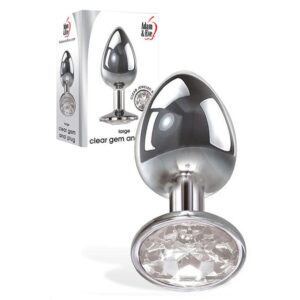 Adam & Eve Clear Gem Anal Plug - Large - Metallic 9.5 cm Large Butt Plug with Clear Gem Base Adam & Eve Clear Gem Anal Plug - Large - Metallic 9.5 cm Large Butt Plug with Clear Gem Base