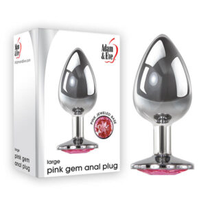 Adam & Eve Pink Gem Anal Plug - Large - Silver Large cm Metal Butt Plug with Pink Gem Adam & Eve Pink Gem Anal Plug - Large - Silver Large cm Metal Butt Plug with Pink Gem