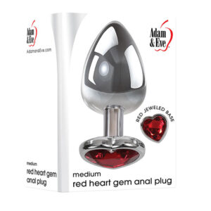 Adam & Eve Red Heart Gem Anal Plug Medium - Aluminium Butt Plug Adam & Eve Red Heart Gem Anal Plug Medium - Aluminium Butt Plug