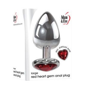 Adam & Eve Red Heart Gen Anal Plug - Large - Metallic 9.5 cm Butt Plug with Heart Gem Base Adam & Eve Red Heart Gen Anal Plug - Large - Metallic 9.5 cm Butt Plug with Heart Gem Base