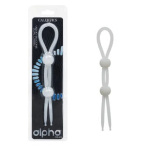 Alpha Liquid Silicone Dual Lasso - Natural Cock Ring