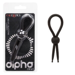 Alpha Liquid Silicone Lasso - Black Cock Ring