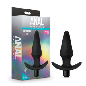 Anal Adventures Platinum Vibrating Plug - Black 12.7 cm