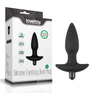 Anal Indulgence Silicone Fantasy Anal Plug Black 14.5cm Vibrating Butt Plug