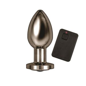 Ass-Sation Vibrating Metal Anal Plug with Remote Control - Vibrators