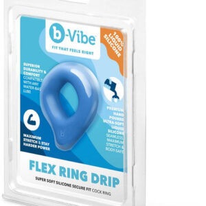 b-Vibe Flex Ring Drip - Silicone Cock Ring - Blue