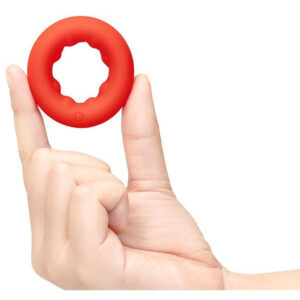 b-Vibe Flex Ring Grip - Ultra Soft Silicone Cock Ring - Red