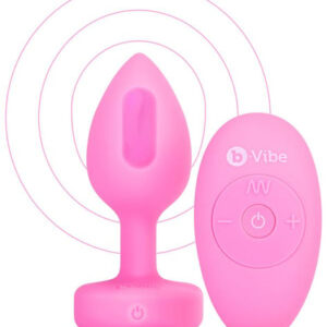 b-Vibe Remote Control Vibrating Jewelled Heart Plug S/M