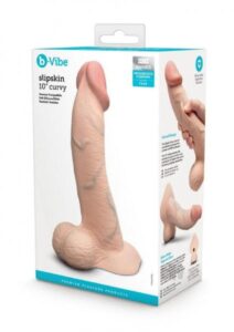 b-Vibe Slipskin Realistic Silicone Dildo - 10" Curved Cream b-Vibe Slipskin Realistic Silicone Dildo - 10" Curved Cream