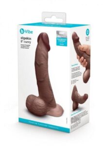 b-Vibe Slipskin Realistic Silicone Dildo - 8" Curved Brown b-Vibe Slipskin Realistic Silicone Dildo - 8" Curved Brown