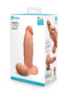 b-Vibe Slipskin Realistic Silicone Dildo - 8" Girthy Mocha b-Vibe Slipskin Realistic Silicone Dildo - 8" Girthy Mocha