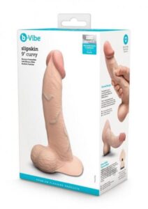 b-Vibe Slipskin Realistic Silicone Dildo - 9" Curved Cream b-Vibe Slipskin Realistic Silicone Dildo - 9" Curved Cream