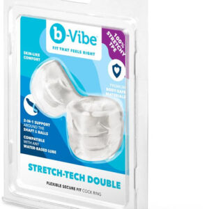 b-Vibe Stretch-Tech Double Barrel - Ultra Stretchy Cock Ring & Ball Stretcher
