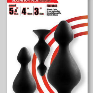 Back Up Silicone Butt Plug Set (Black)