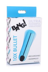 Bang! 10X Rechargeable Vibrating Metallic Bullet - Blue Bang! 10X Rechargeable Vibrating Metallic Bullet - Blue