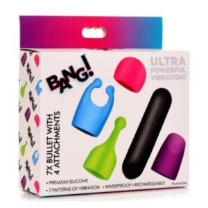 Bang! Rechargeable Bullet w/ 4 Attachments Kit