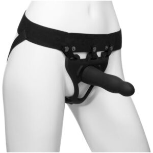 Be Daring 7in Bulbed Dong 2 Pc Hollow Silicone Strap-On Set Be Daring 7in Bulbed Dong 2 Pc Hollow Silicone Strap-On Set