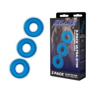Blue Line 3-Pack Ultra-Stim Stretch Cock Rings