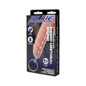 Blue Line 4.25" Stainless Steel Ribbed Urethral Sound Blue Line 4.25" Stainless Steel Ribbed Urethral Sound