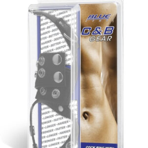 Blue Line Cock Ring With 1.5" Ball Stretcher And Optional Weight Ring
