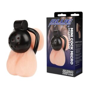 Blue Line Mini Cock Micro Chastity Cage Black Cock Ring Blue Line Mini Cock Micro Chastity Cage Black Cock Ring