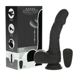 Bms Enterprises Naked Addiction 8.6” The Freak Noir Vibrating, Rotating and Thrusting Dong With Remote