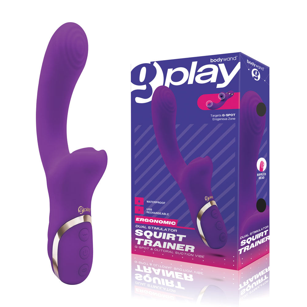Bodywand G-Play Dual Stimulator Squirt Trainer, Purple Rabbit Vibrator