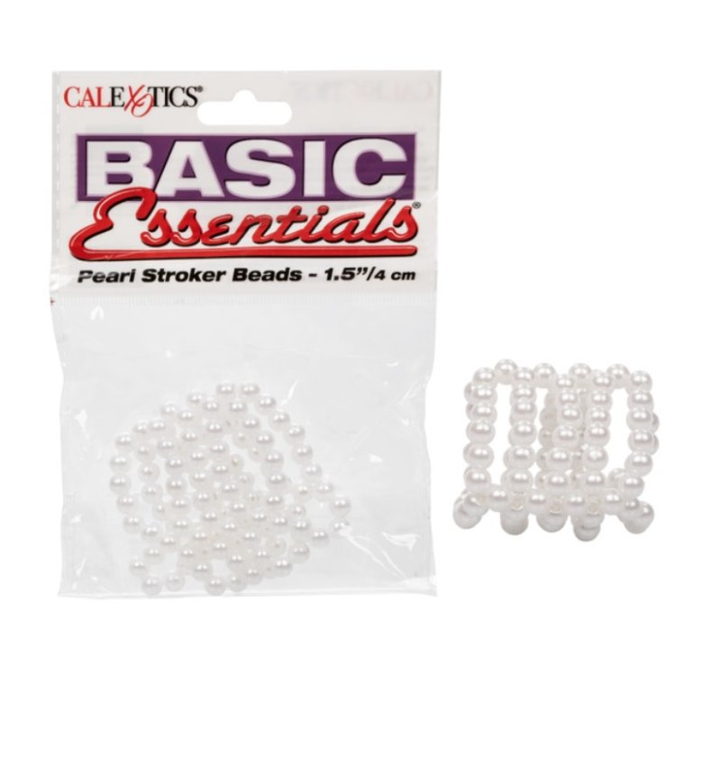 Calexotics Basic Essentials Pearl Stroker Beads 1.5"/3.75 cm Cock Ring