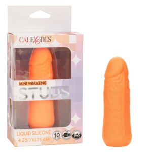 Calexotics Mini Vibrating Studs® - 4.25"/10.75cm - Orange Dildo