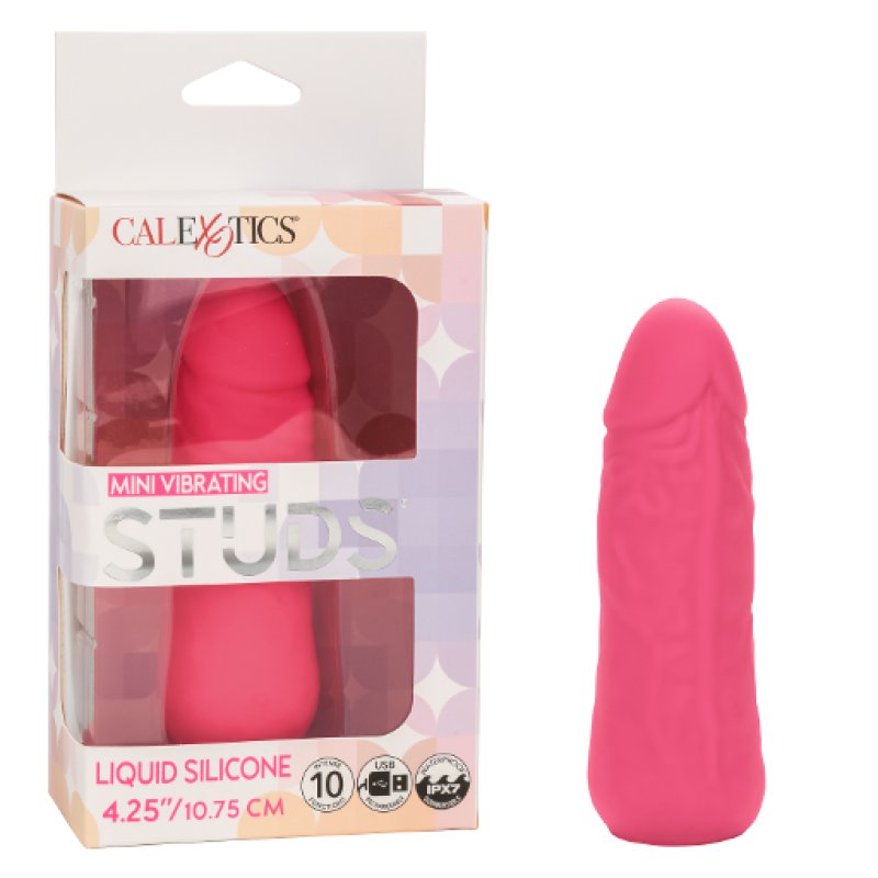 Calexotics Mini Vibrating Studs® - 4.25"/10.75cm - Pink Dildo
