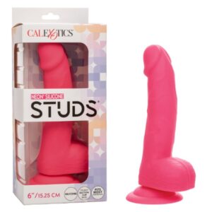 Calexotics Neon® Silicone Studs® 6"/15.25 cm - Pink Dildo