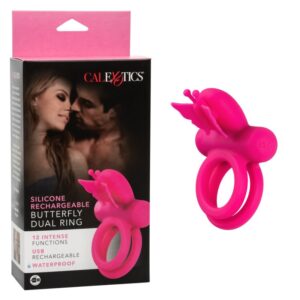 Calexotics Silicone Rechargeable Butterfly Dual Ring