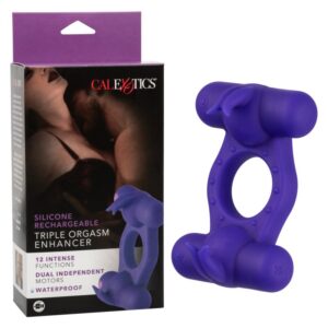 Calexotics Silicone Rechargeable Triple Orgasm Enhancer Cock Ring