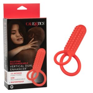 Calexotics Silicone Rechargeable Vertical Dual Enhancer Cock Ring