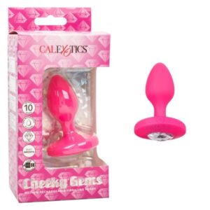 Cheeky Gems Medium Rechargeable Vibrating Probe- Pink Anal Toy
