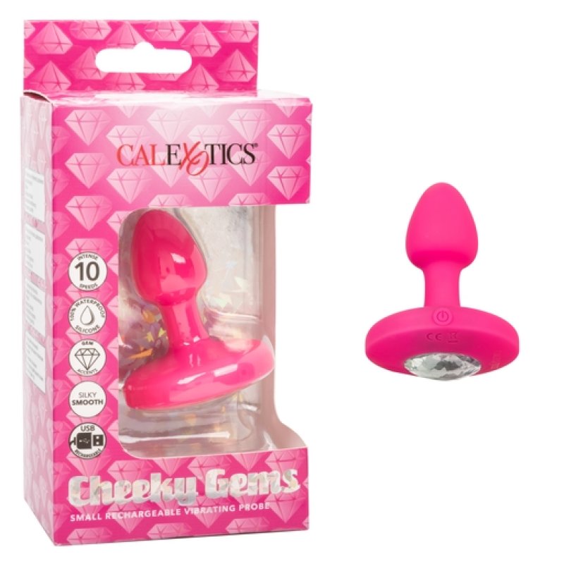 Cheeky Gems Small Rechargeable Vibrating Probe - Pink Anal Toy
