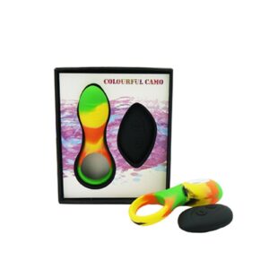 Colourful Camo Bravo Remote Control Cock Ring Yellow