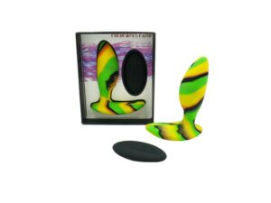 Colourful Camo Idyllic Remote Control Butt Plug Yellow
