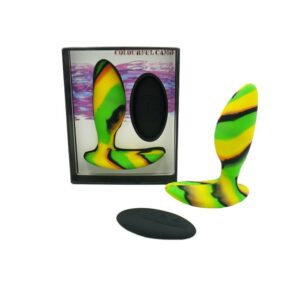 Colourful Camo Idyllic Remote Control Butt Plug Yellow