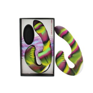 Colourful Camo Tandem Remote Control Strapless Strap-on Yellow