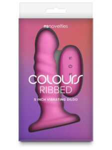Colours Ribbed 5 in. Vibrating Pink