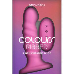 Colours Ribbed 5 in. Vibrating Pink