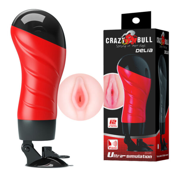 <h1>CRAZY BULL DELIA Vibrating Stroker: A Flesh-Like Masturbator with Vibration and Suction Base</h1>