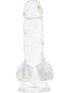 Crystal Addiction - Clear Dildo with Balls - 6" Crystal Addiction - Clear Dildo with Balls - 6"