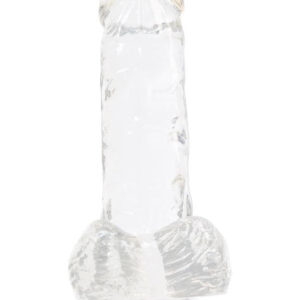 Crystal Addiction - Clear Dildo with Balls - 6"