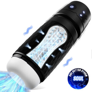 CyberSkin The Warrior - Black USB Rechargeable Sucking & Vibrating Auto Masturbator