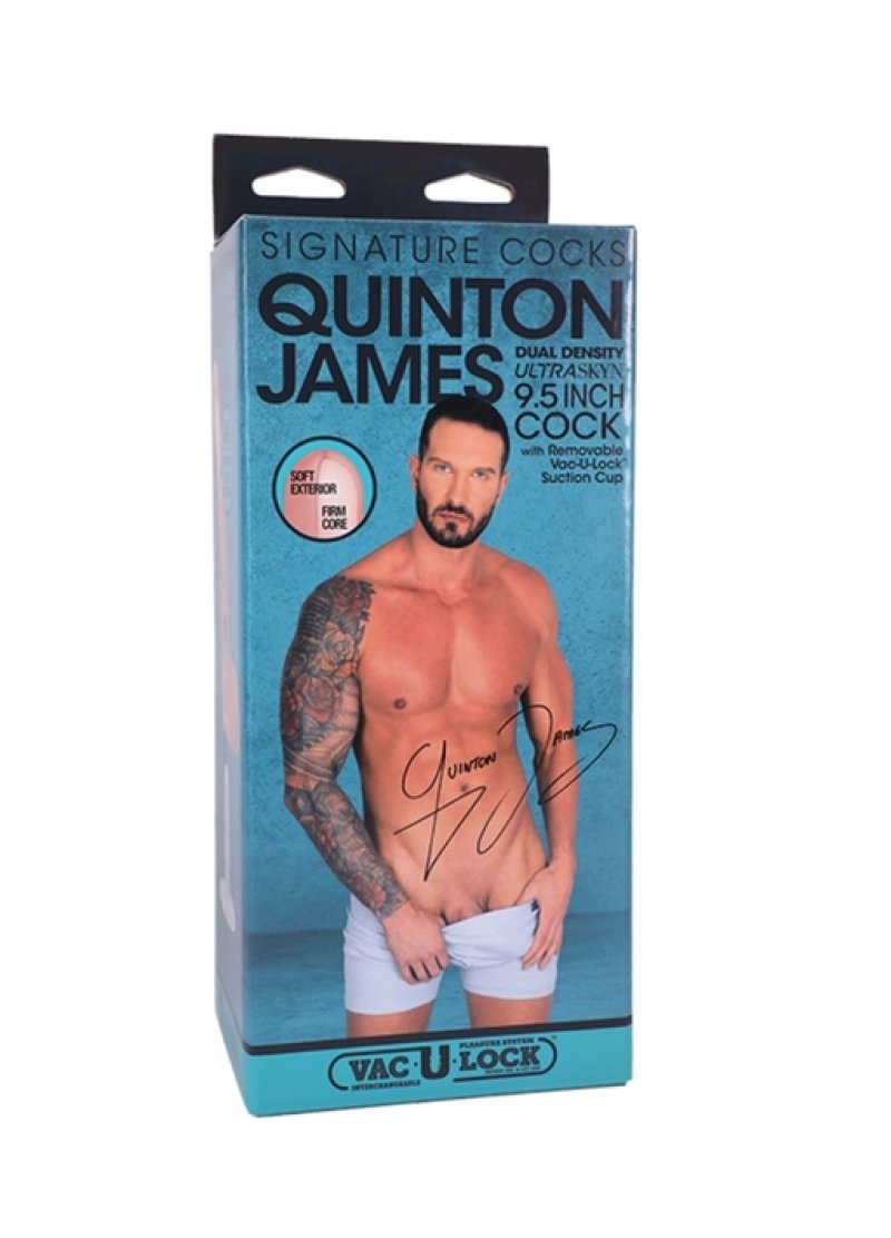 Doc Johnson Signature Cocks - Quinton James - 8 inch ultraskyn cock with removeable vac-u-lock suction cup Dildo