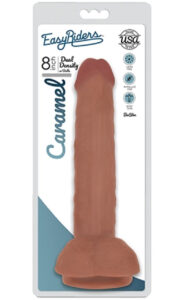 Easy Riders 8" Slim Bioskin Dong With Balls Caramel Easy Riders 8" Slim Bioskin Dong With Balls Caramel