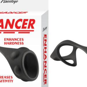 Enhancer Textured Cock Strap and Ball Stretcher-Black